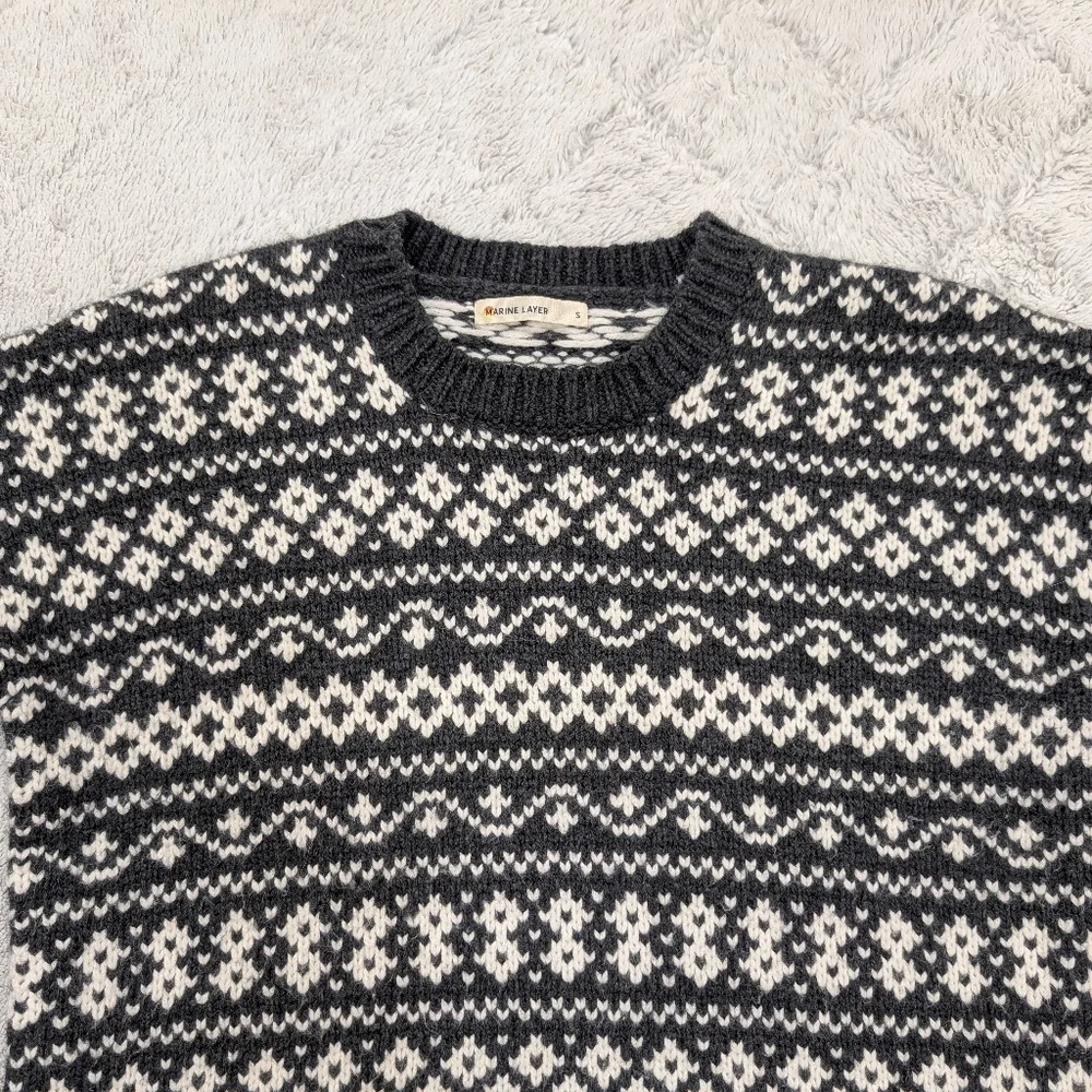 Marine Layer Charcoal and White Patterned Sweater - Picture 2 of 8